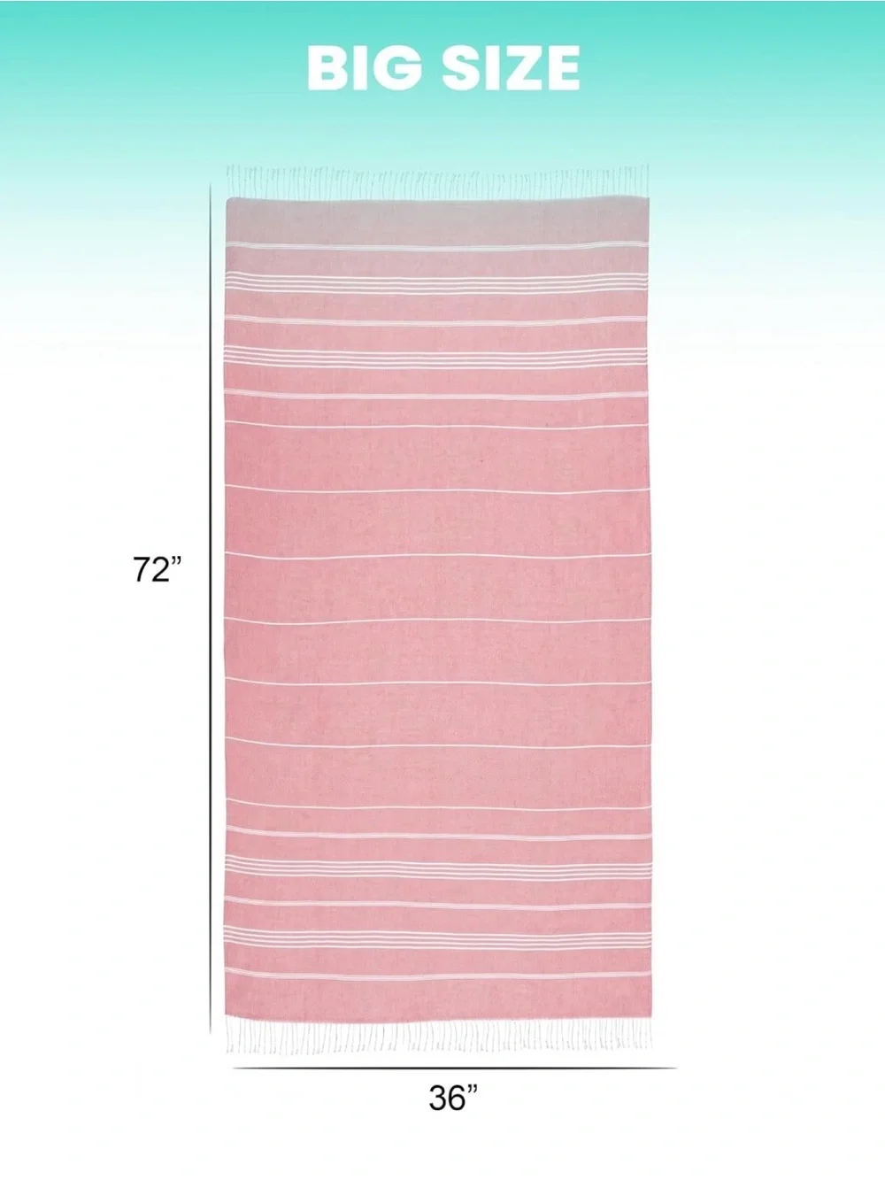 NEW, Turkish Beach Genovega CORAL Towel Dry Sand Free Oversized Travel Pool Swim